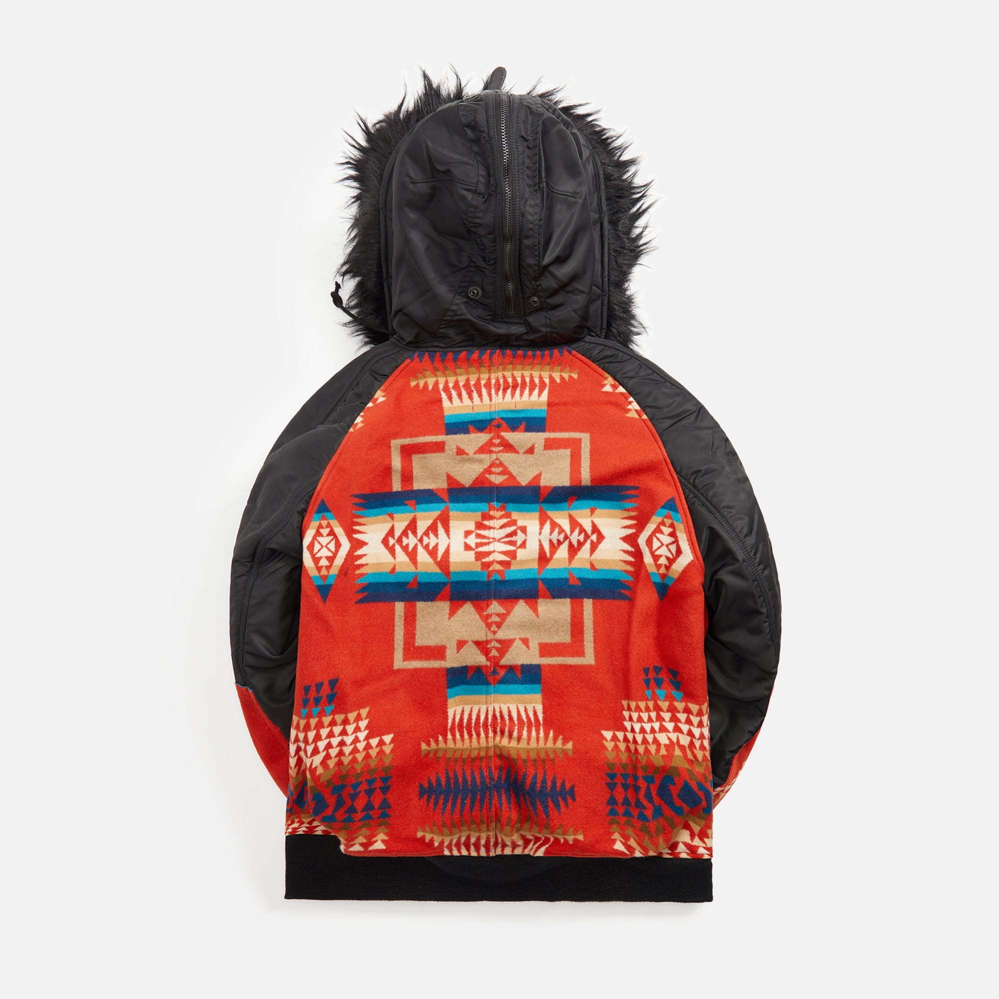 Junya Watanabe Man x Pendleton Nylon Jacquard Jacket - Black / Red