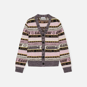 Ganni Graphic Cardigan - Petrified Oak