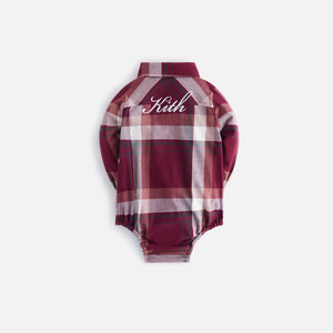 Kith Kids Baby Plaid Long Sleeves Shirt Onesie - Rogue