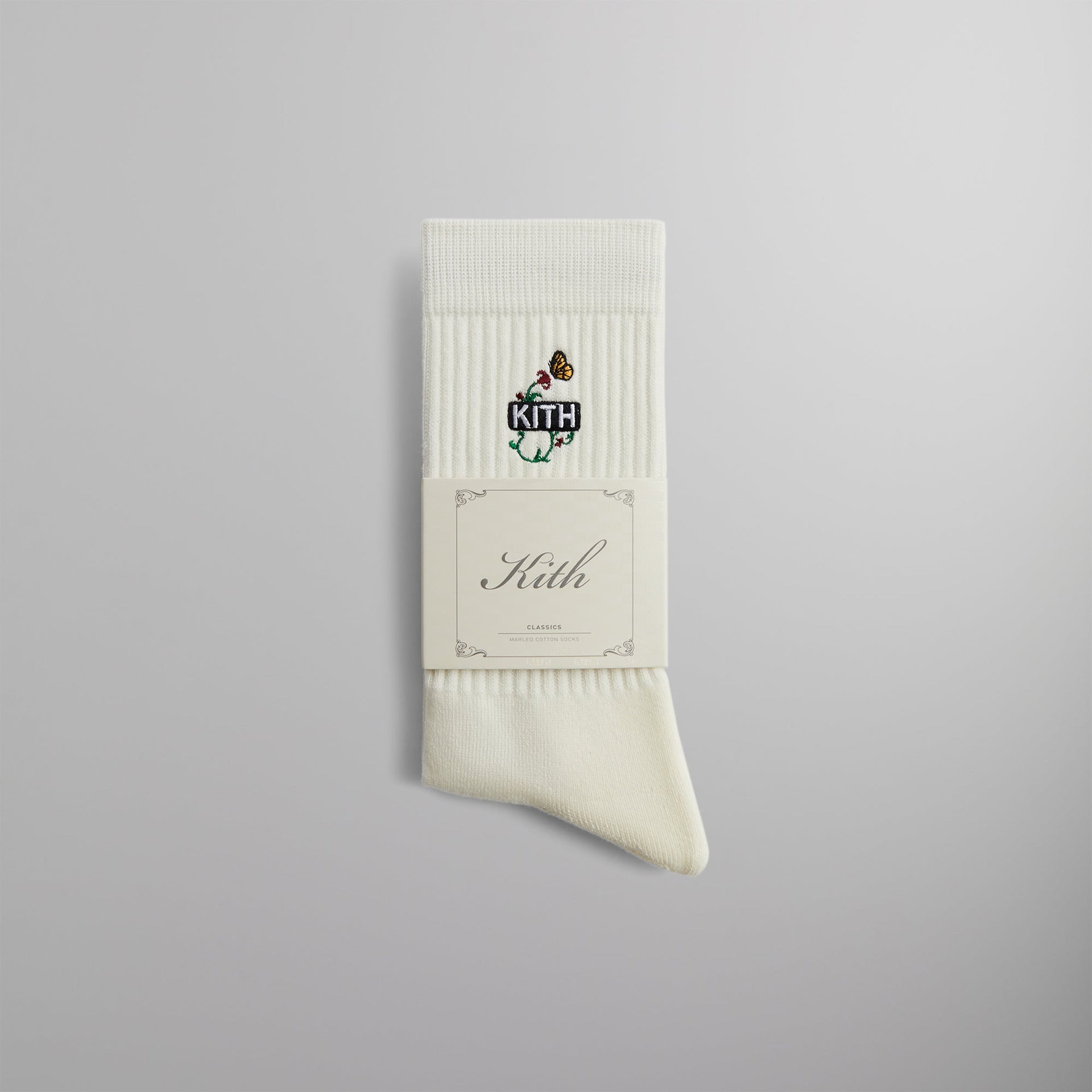 Kith Butterfly Classic Logo Socks - White