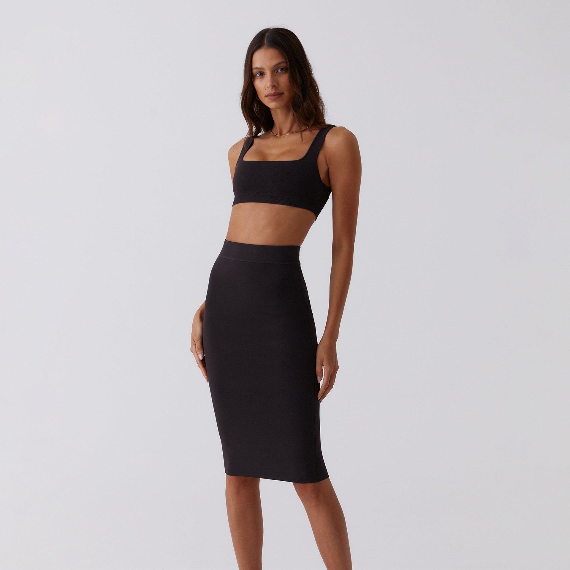 Kith Women Nyla Knit Midi Skirt - Cacao