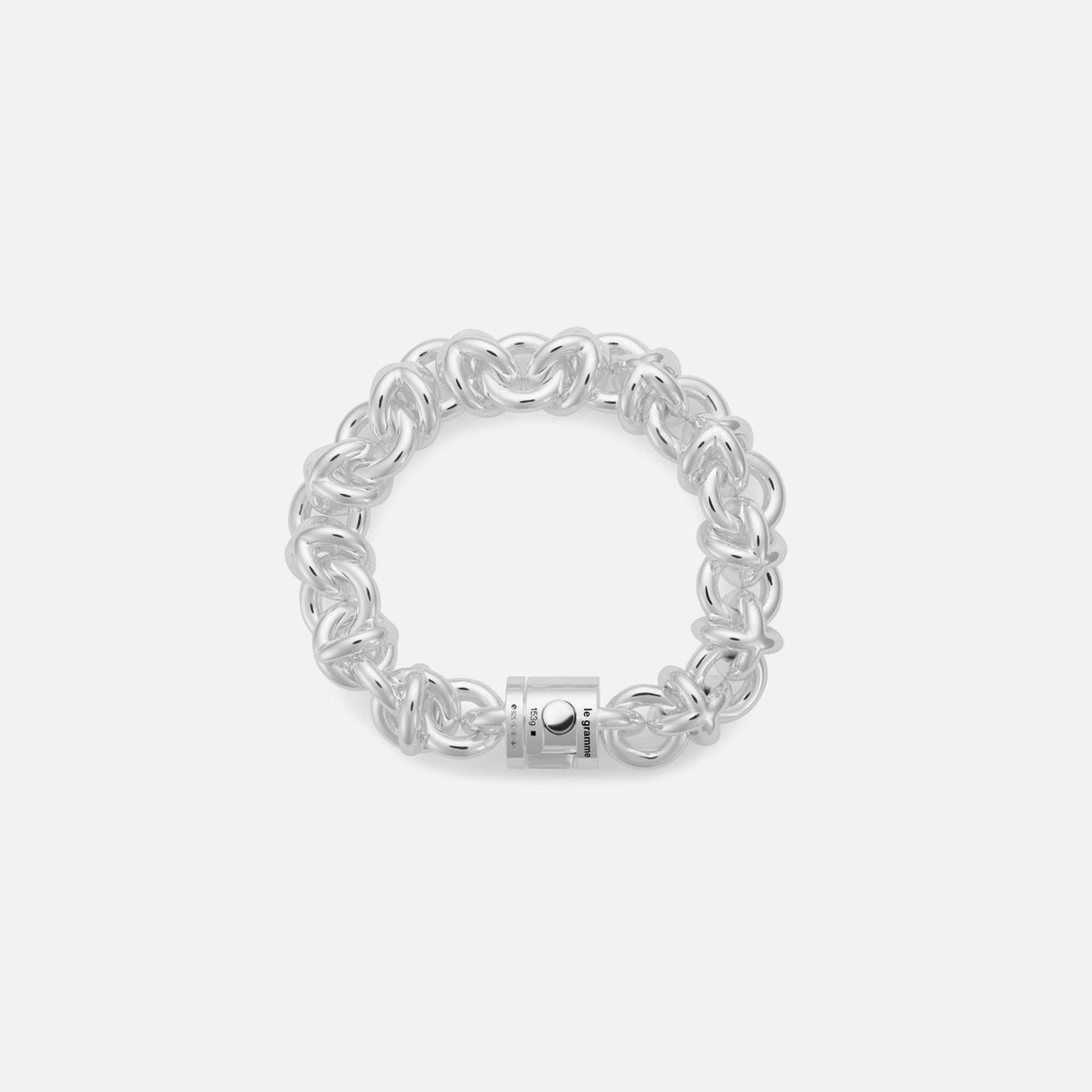 Le Gramme 153g Polished Entrelacs Bracelet - Silver