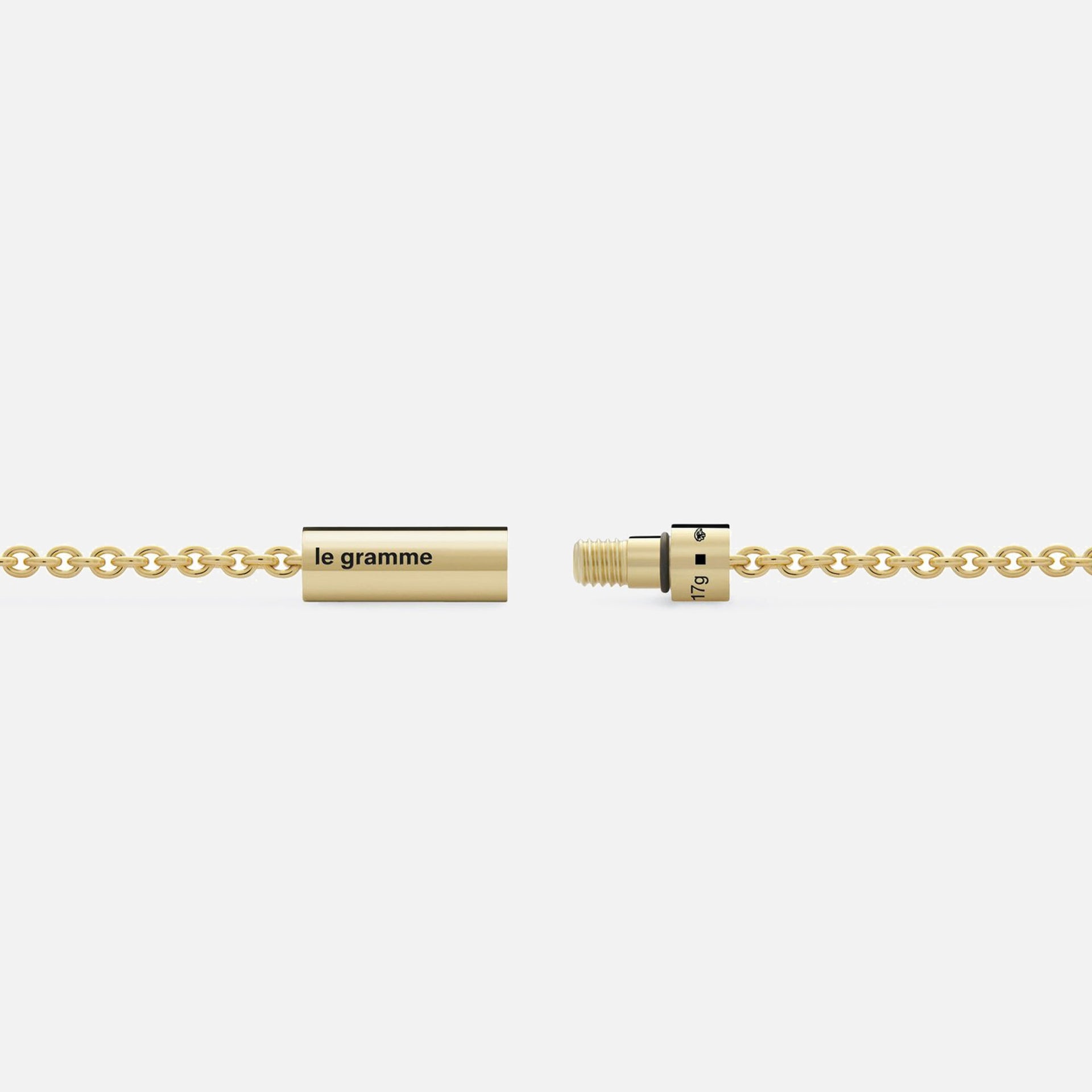 Le Gramme 17g Polished Chain Cable Necklace - Yellow Gold