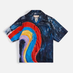 Marni Rainbow Popeline Bowling Shirt - Royal Blue
