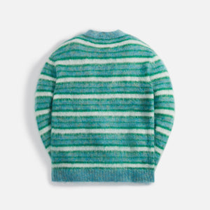 Marni Mix Yarn Mohair Wool V-Neck Sweater - Turquoise