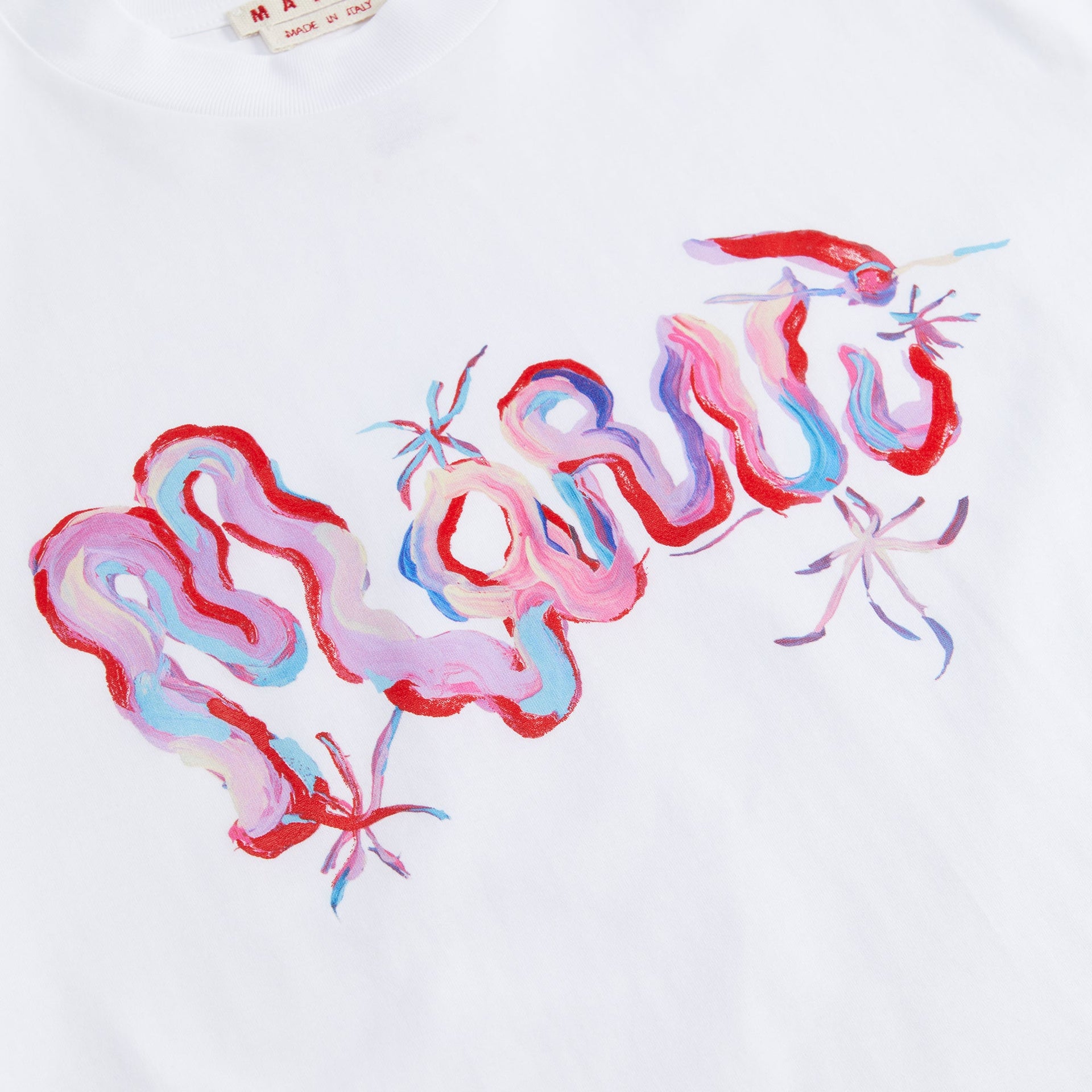 Marni Printed Marni Wirl Organic Cotton Jersey Tee - Lily White
