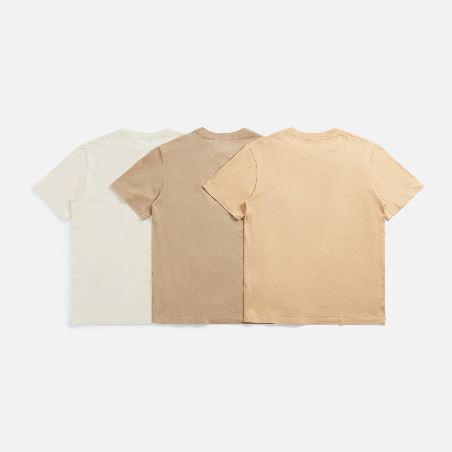 Margiela 3 Pack Tees - Tan Brown