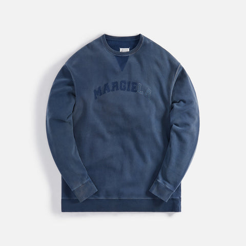 Margiela Organic Cotton Fleece Margiela Crewneck - Blue
