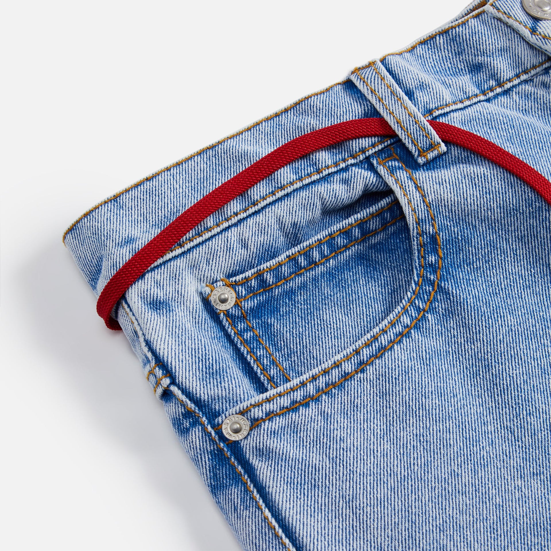 Marni Bleached Coated Denim - Illusion Blue