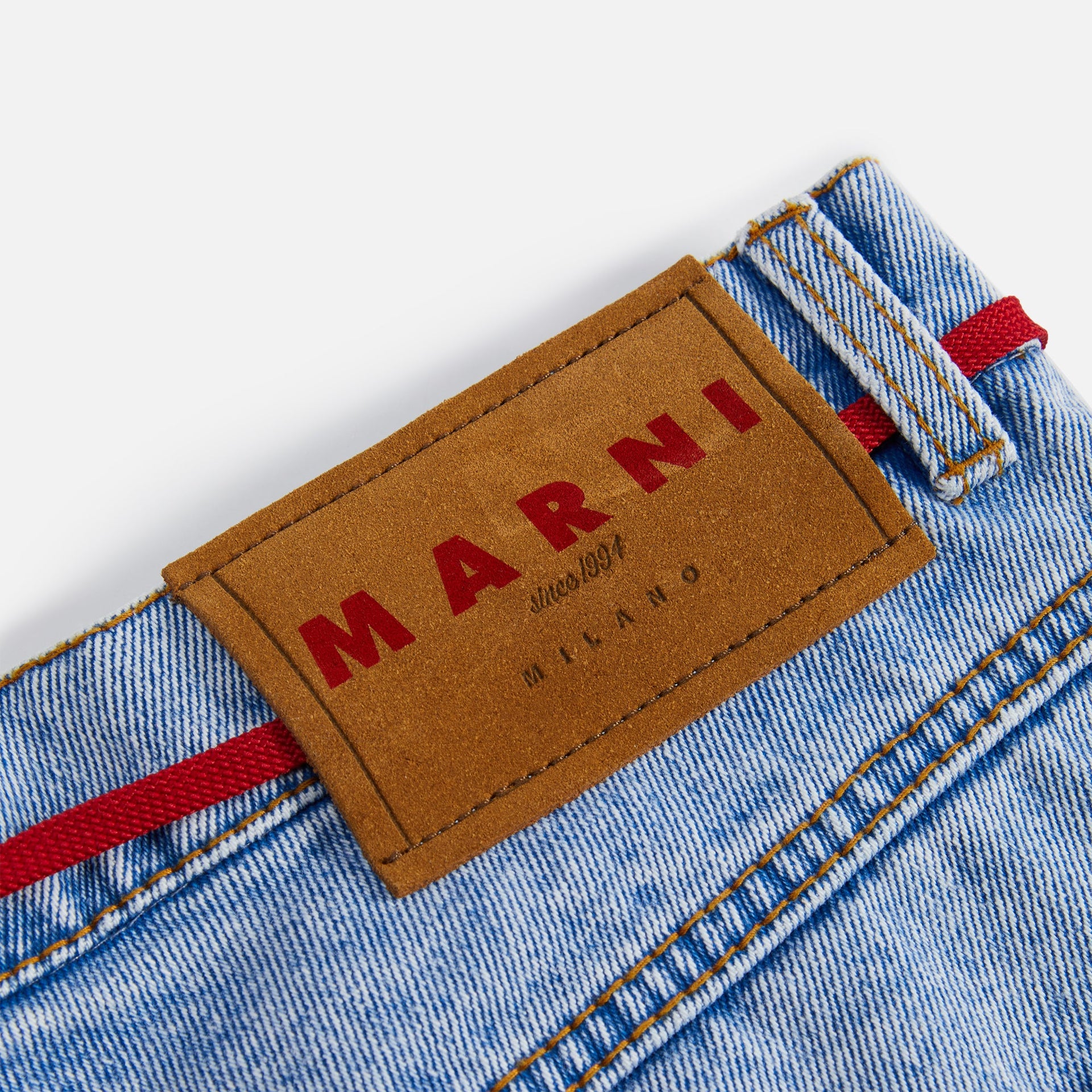 Marni Bleached Coated Denim - Illusion Blue