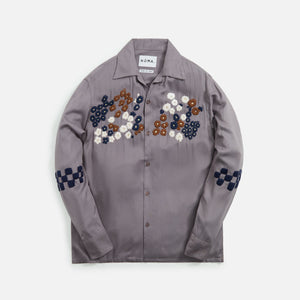 Noma Flower Hand Embroidery Shirt - Grey