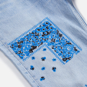 Noma Bandana Embroidery Pants - Indigo Blue / White