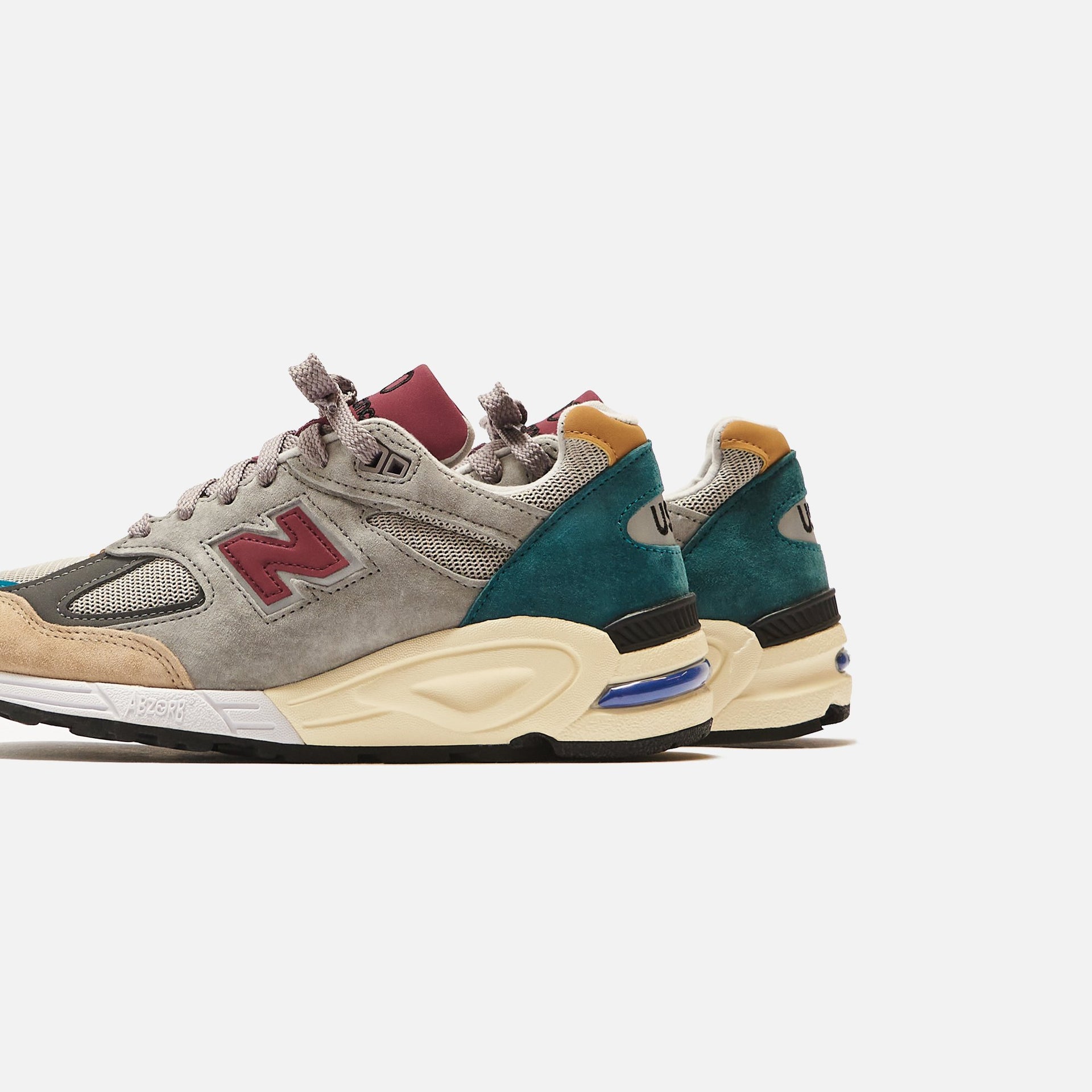 New Balance Made in USA 990 - Grey / Burgundy / Green / Beige