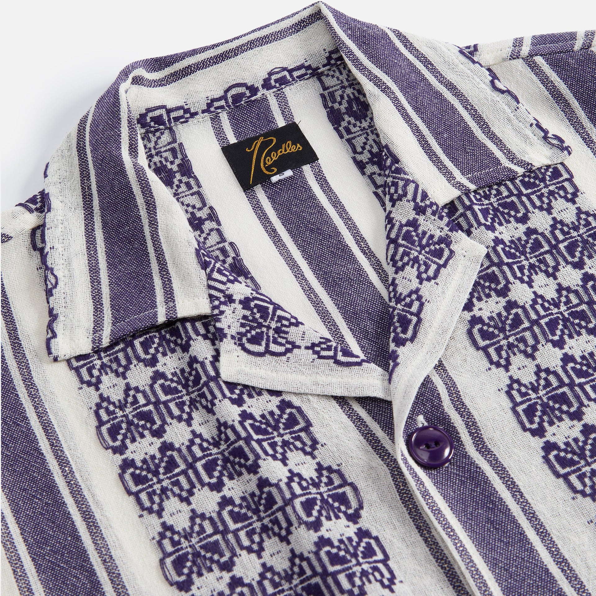 Needles Papillon Stripe Dobby Jacquard Cabana Shirt - White