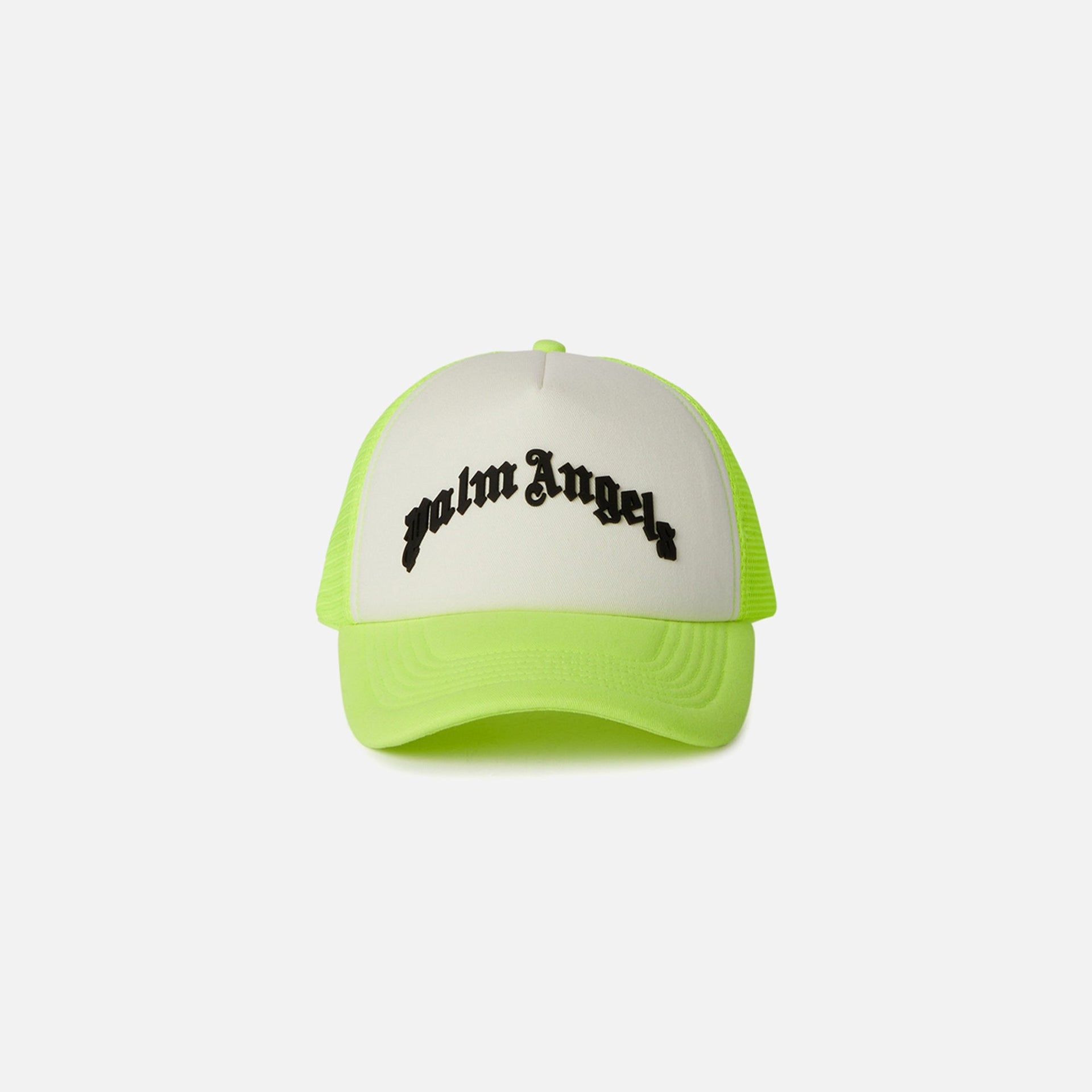 Palm Angels Curved Logo Mesh Cap - Yellow Fluo