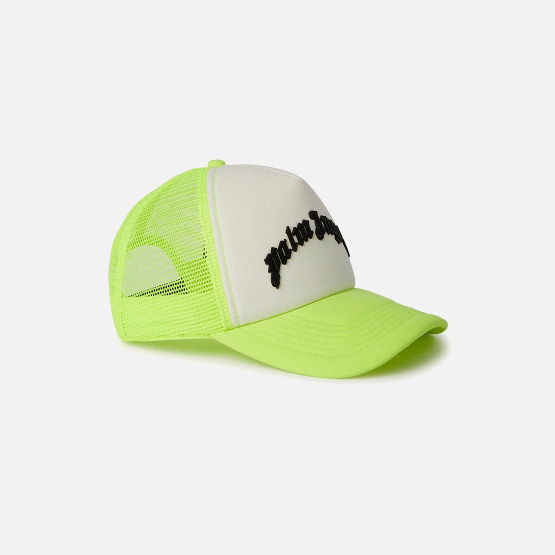Palm Angels Curved Logo Mesh Cap - Yellow Fluo