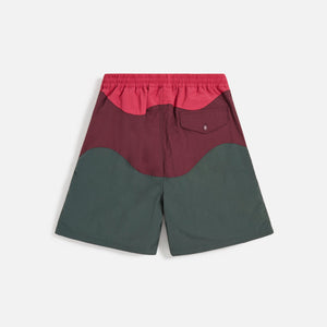 by Parra Waved Swim Shorts - Red Green