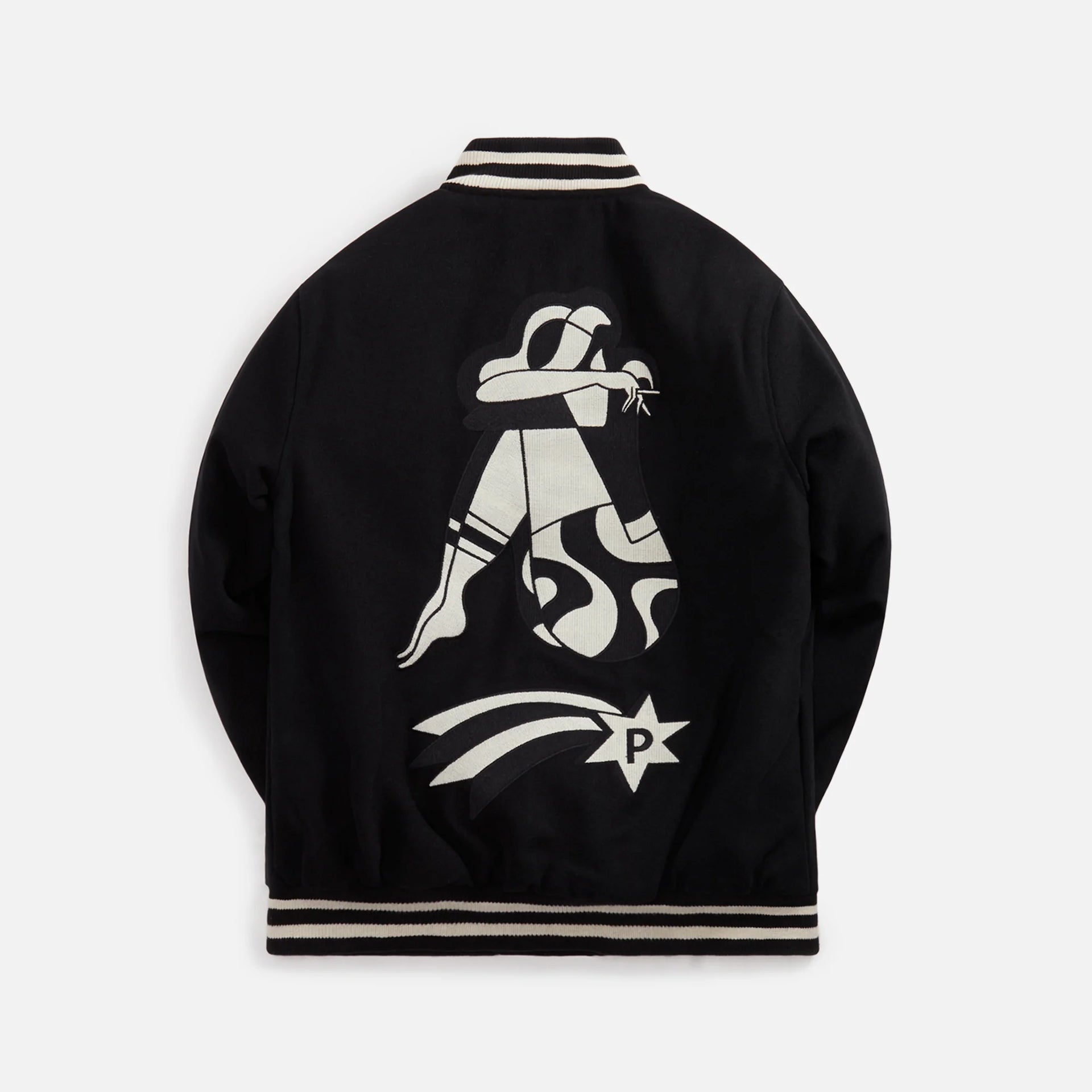 by Parra Cloudy Star Varsity Jacket - Black