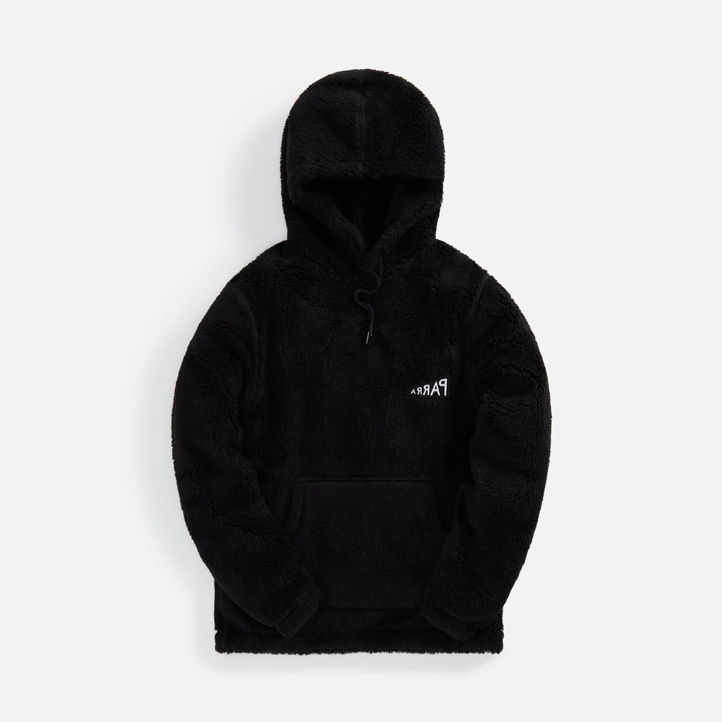 by Parra Mirrored Flag Logo Polar Fleece Hooded Pullover - Black – Kith ...