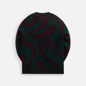 by Parra Distorted Waves Knitted Pullover - Pine Green