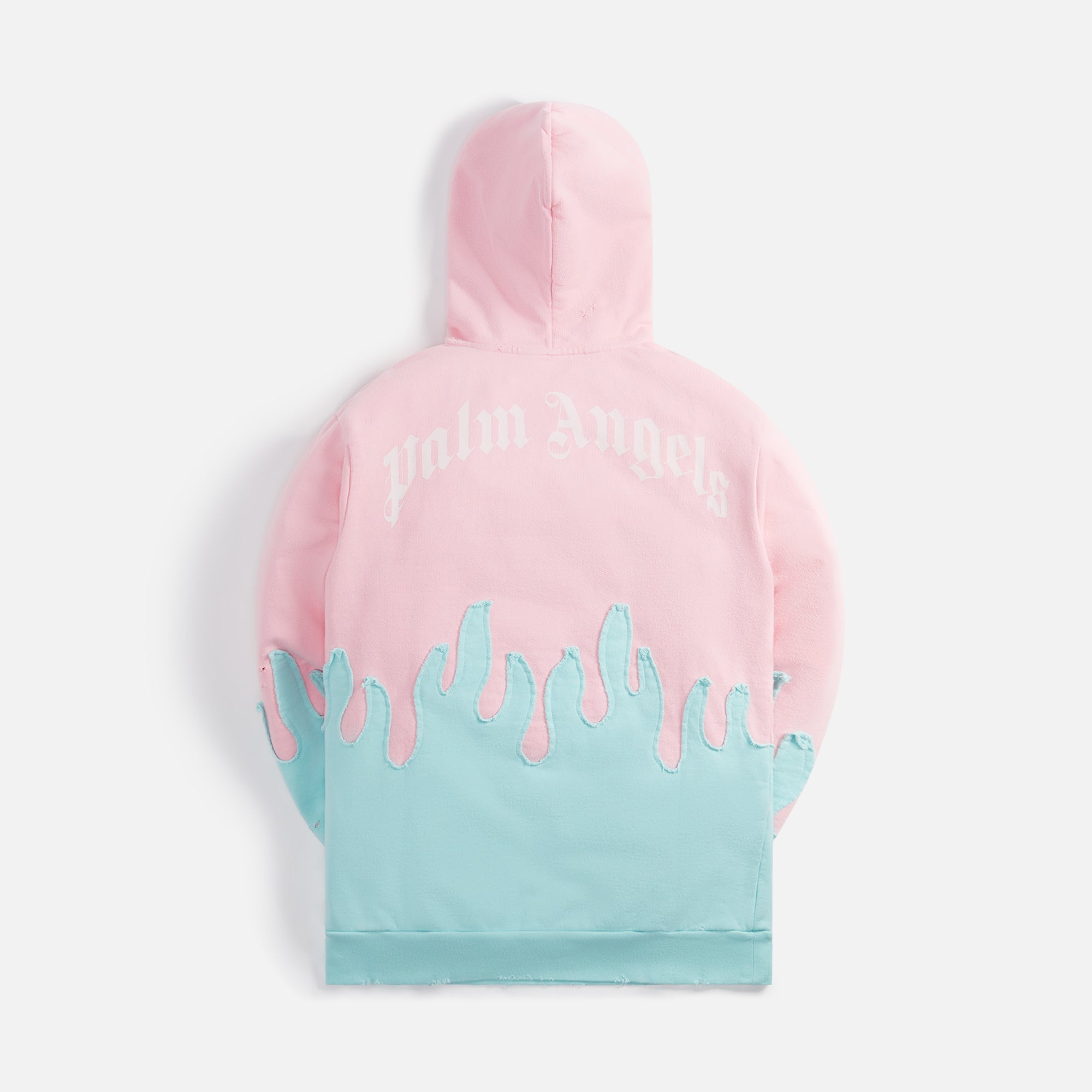 ★韓国の人気★【Palm Angels】★LAYERED FLAMES HOODI.E★ Palm Angels Layered Flames Vintage Hoody - Pink / Light Blue