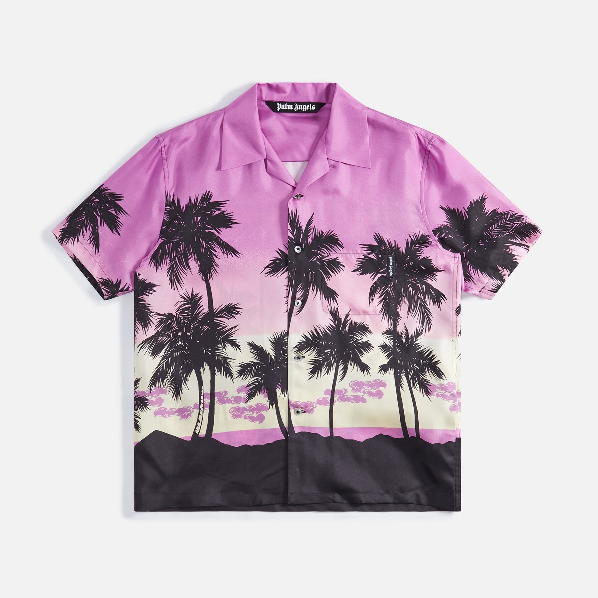 Palm Angels Pink Sunset Bowling Shirt - Purple / Black