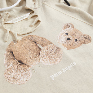 Palm Angels Ripped PA Bear Fitted Hoody - Melange Grey – Kith Europe