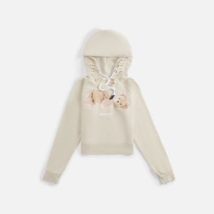Palm Angels Ripped PA Bear Fitted Hoody - Melange Grey