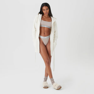 Calvin Klein Women's Body Cotton High Leg Tanga, Grey Heather, X