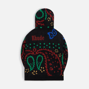 Rhude Bandana Knit Hoodie - Black