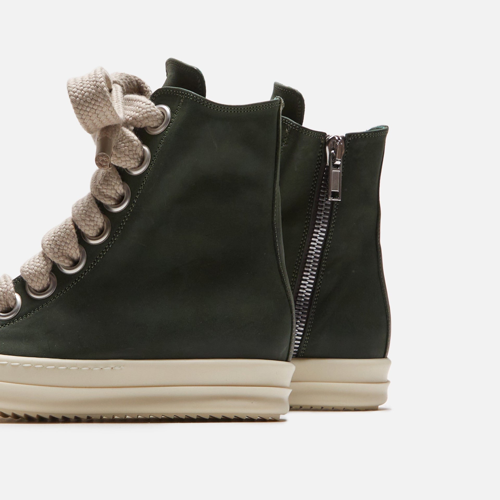 Rick Owens WMNS Scarpe Pelle Sneakers - Moss / Milk