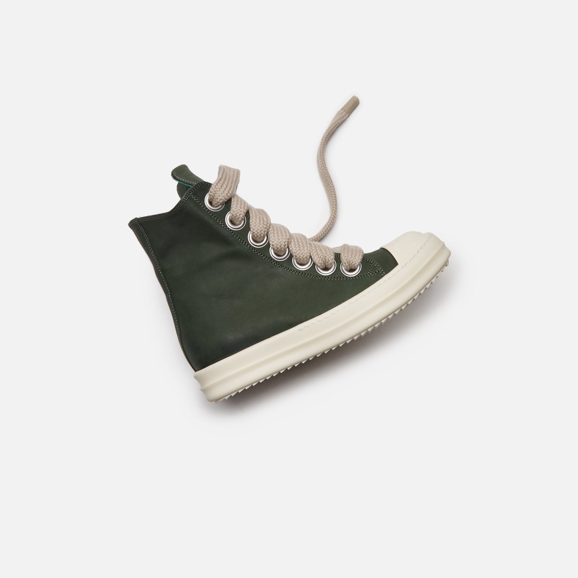 Rick Owens WMNS Scarpe Pelle Sneakers - Moss / Milk