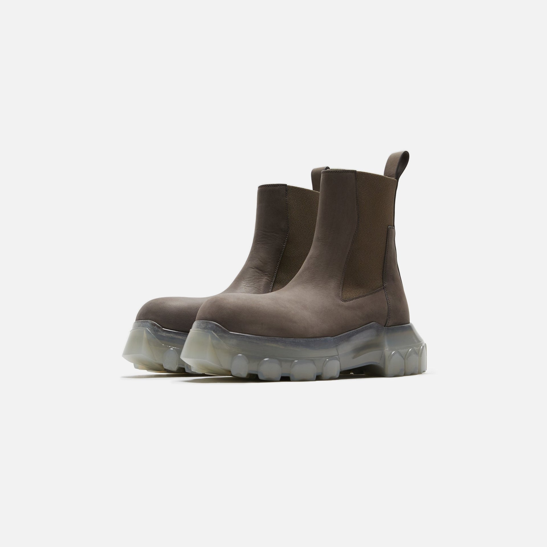 Rick Owens Stivali Pelle Beatle Bozo Tractor - Dust / Clear