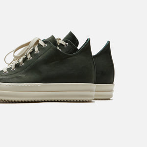 Rick Owens Scarpe Pelle Low Sneakers - Moss / Milk