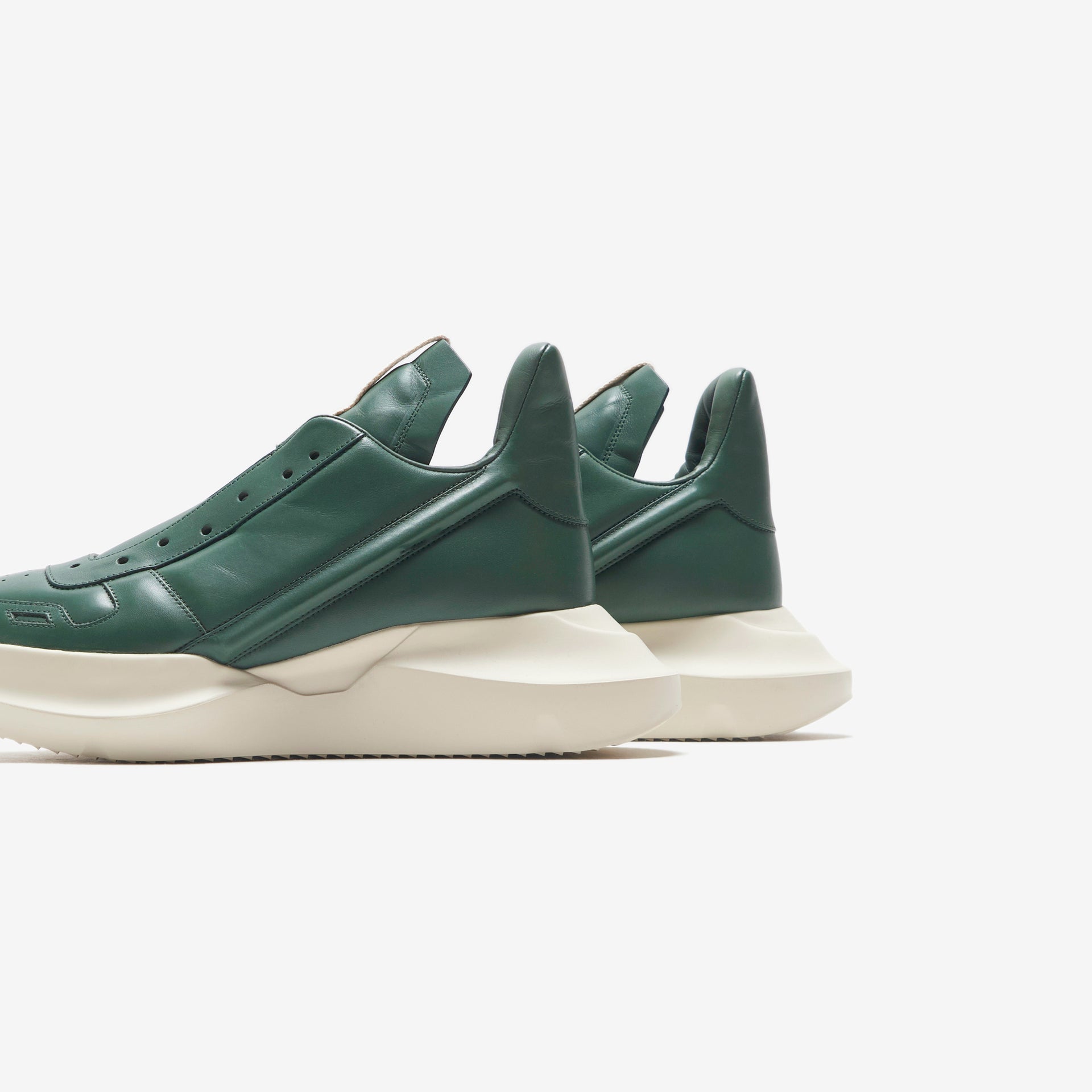 Rick Owens Scarpe Pelle Geth Runner - Teal / Milk