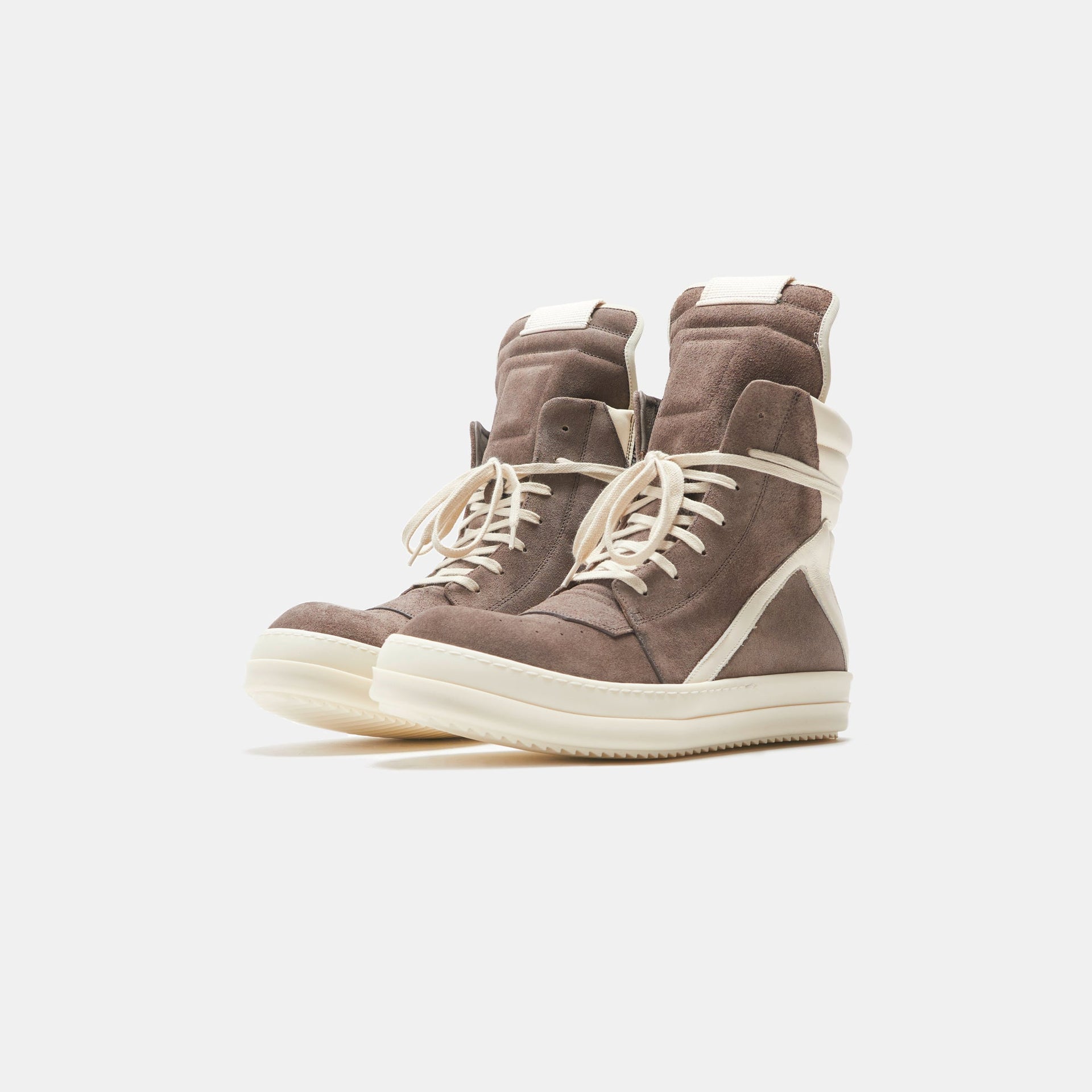 Rick Owens Scarpe Pelle Geobasket - Dust / Milk