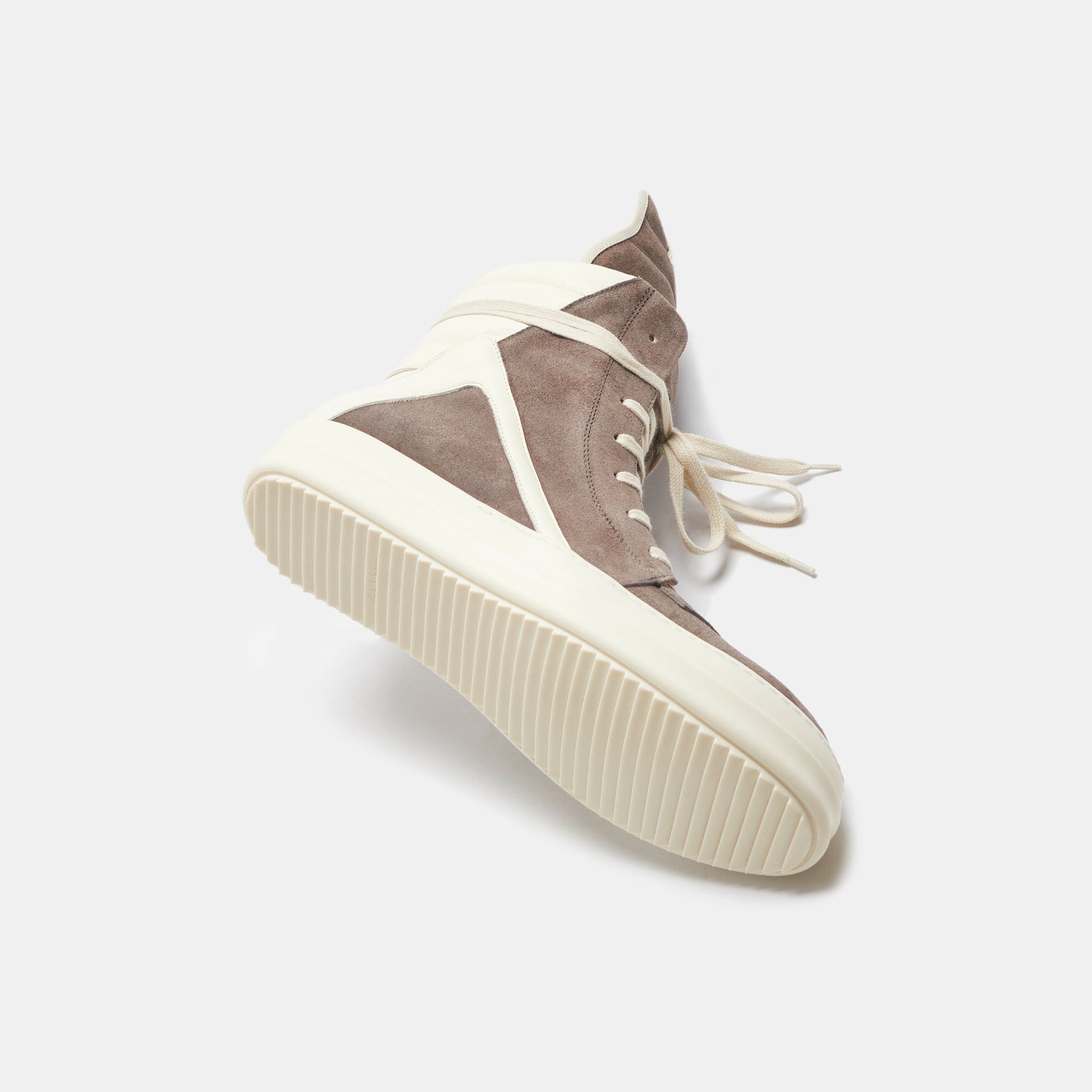 Rick Owens Scarpe Pelle Geobasket - Dust / Milk