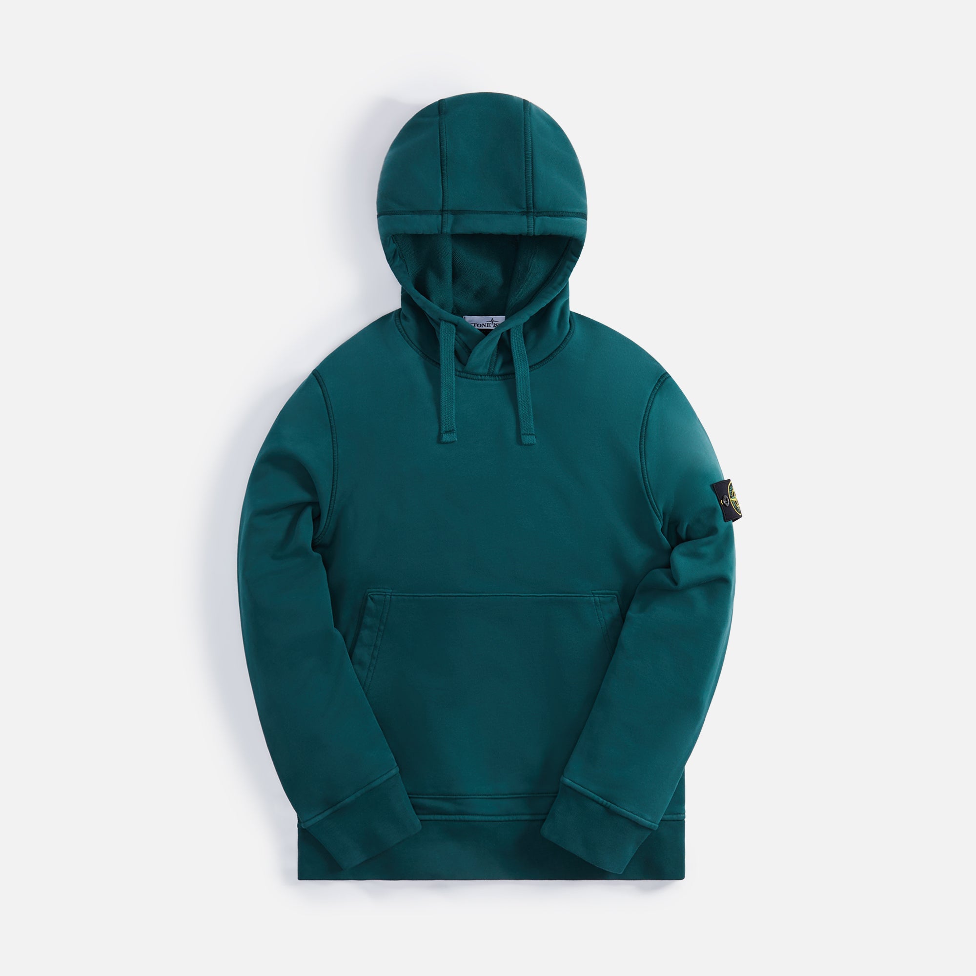 Stone Island Brushed Cotton Fleece Garment Dyed Hoodie - Bottle