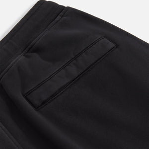 Stone Island Brushed Cotton Fleece Garment Dyed Cargo Sweatpant - Black