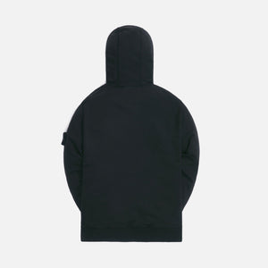 Stone Island Cotton Fleece Garment Dyed Hooded Sweatshirt - Black