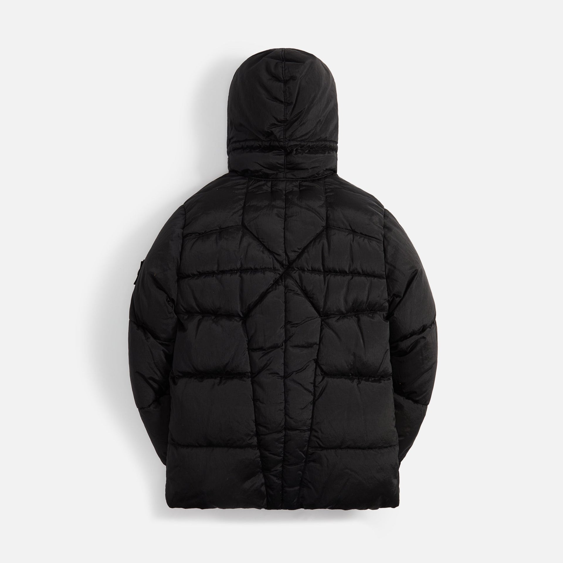 Stone Island Nylon Metal Garment Dyed Hooded Down Jacket - Black