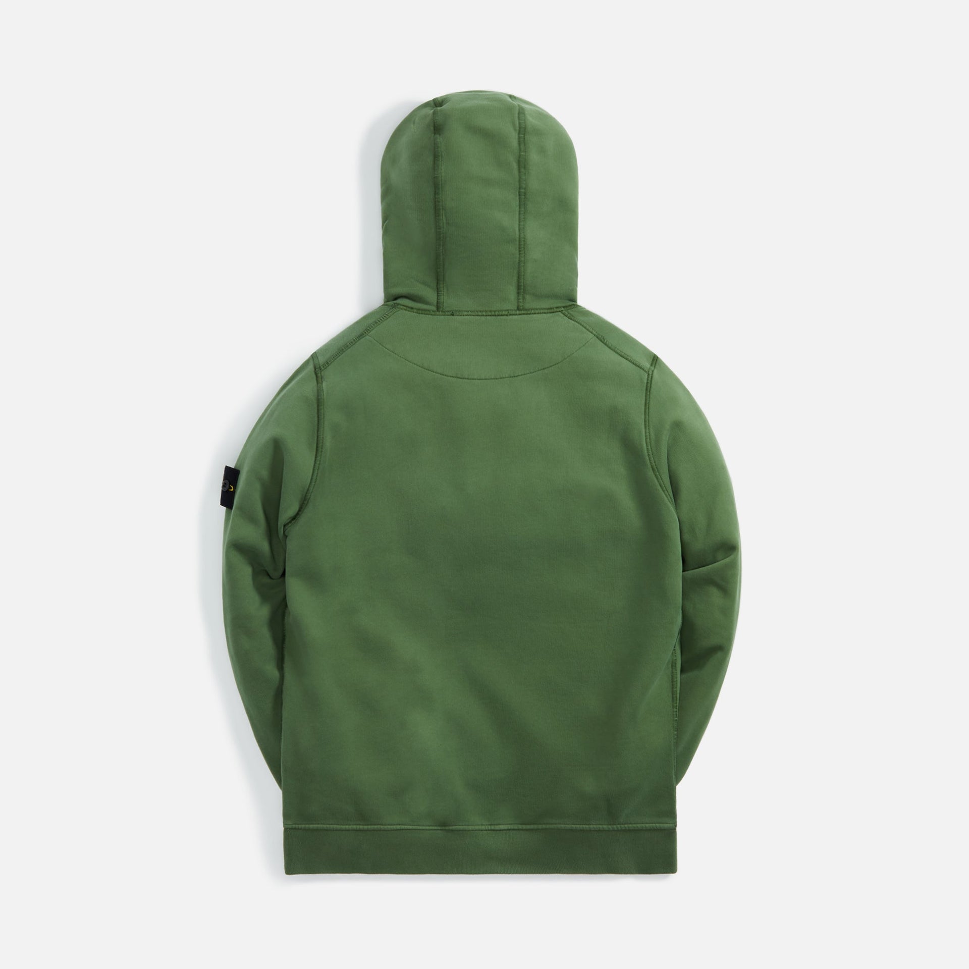 Stone Island Brushed Cotton Fleece Garment Dyed Hoodie - Olive