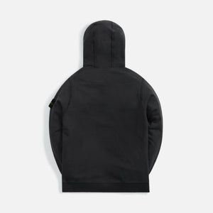 Stone Island Brushed Cotton Fleece Garment Dyed Hoodie - Charcoal