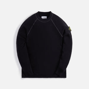Stone Island Soft Cotton Gauzed Effect Sweater - Black