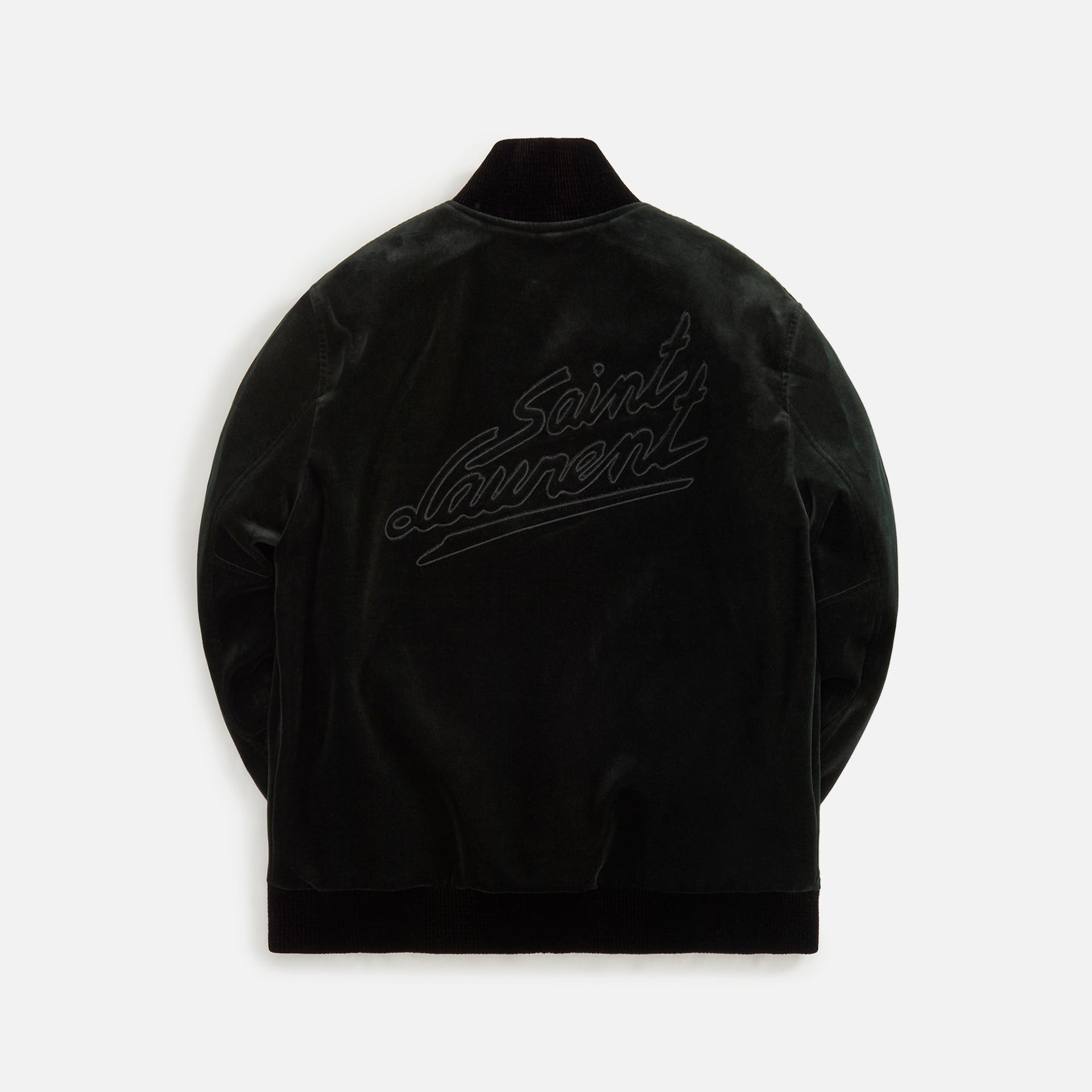 Saint Laurent Teddy Velvet Jacket - Forest Green