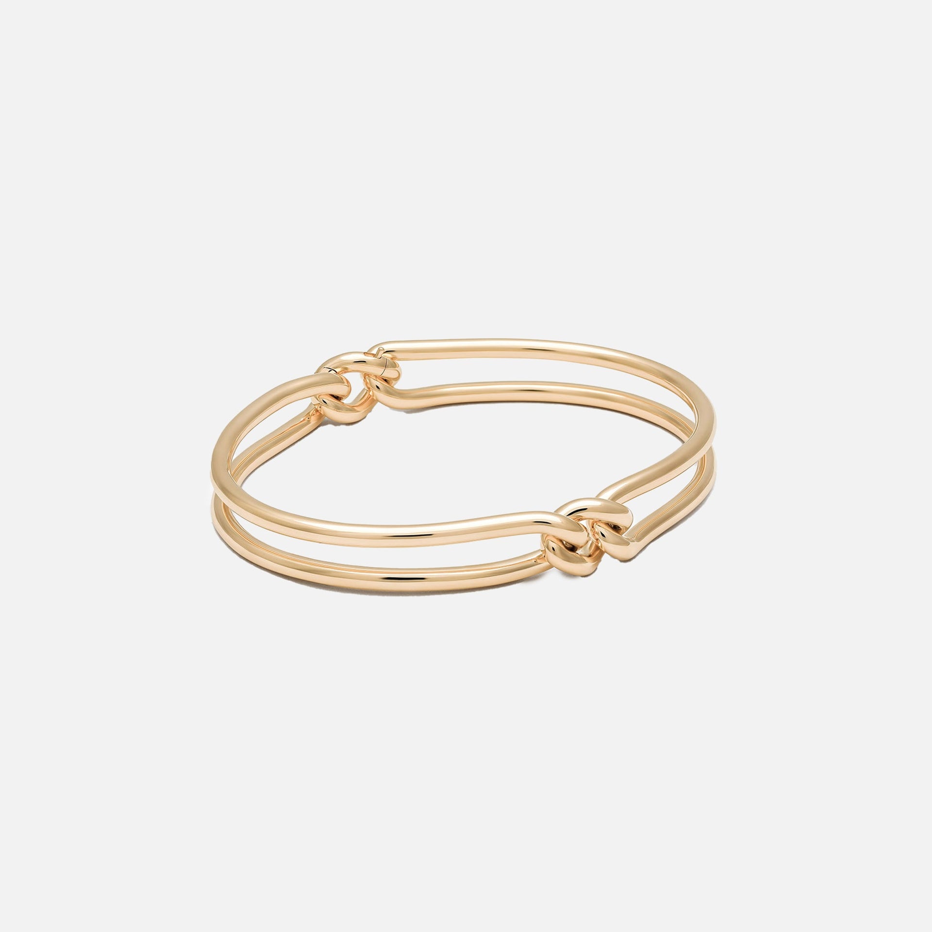 Maor Unity Curb 3MM Bangle in Yellow Gold - Gold