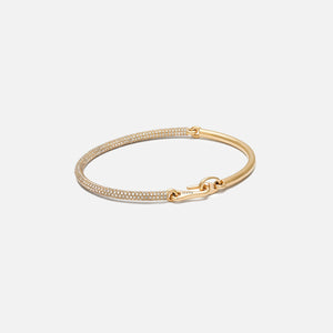 Maor Equinox Bracelet in Yellow Gold with 2/3 Pave White - Gold / White