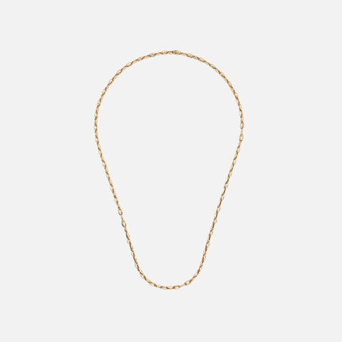 Maor Neo 4MM Necklace in Yellow Gold and White Diamonds - Gold