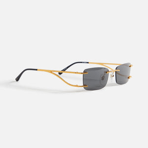 Vintage Frames Wall Street 24KT Gold Sunglasses - Black Solid