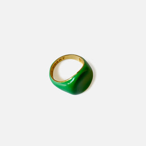 VEERT Enamel Round Signet Ring - Green